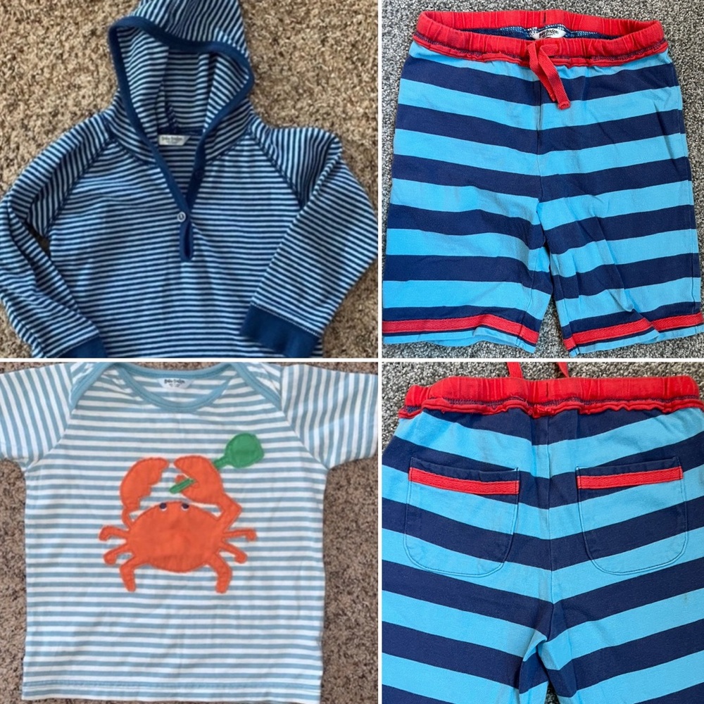 Baby Boden beach hoodie and appliqué tee.
